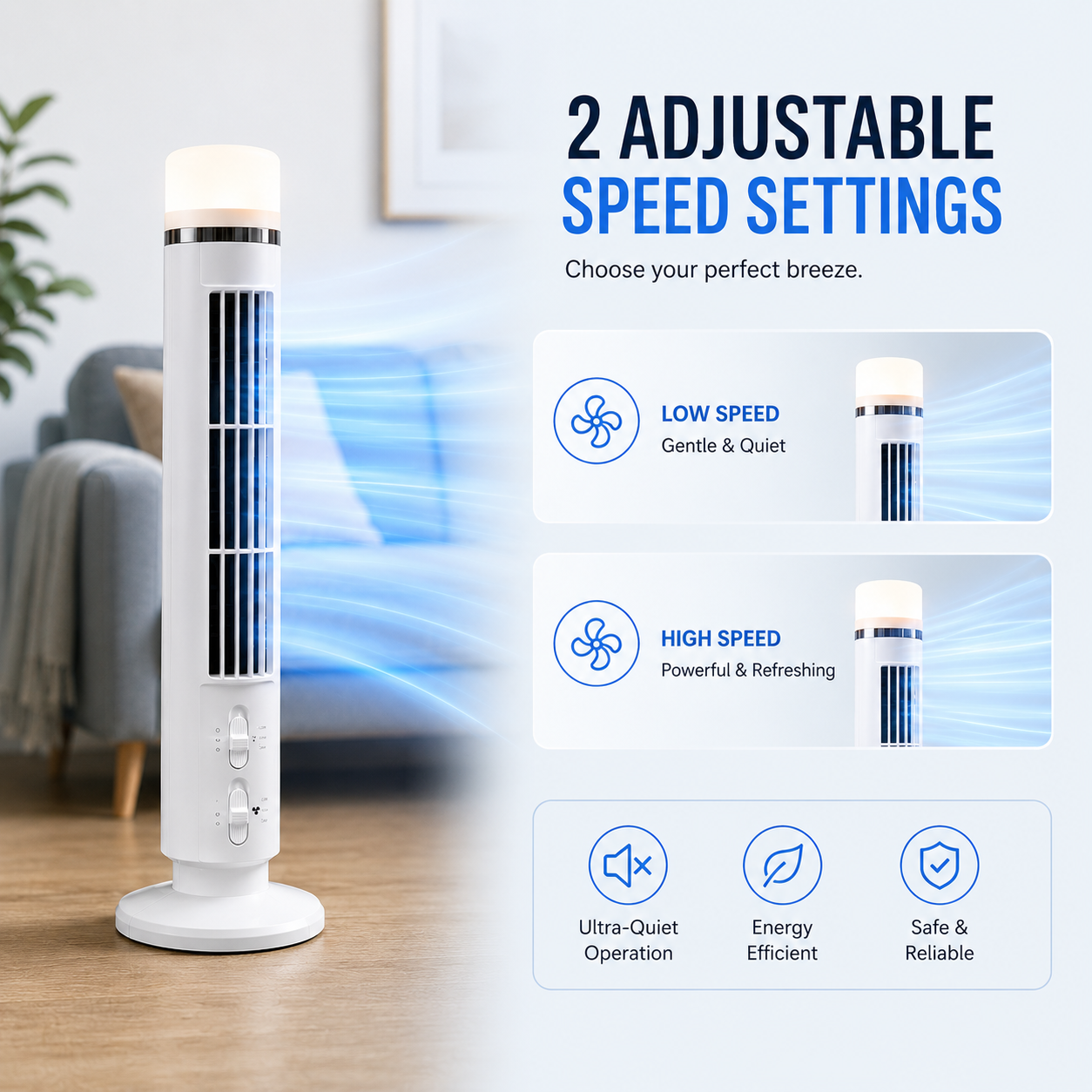 Ending Soon: 40% OFF Our Smart LED Tower Fan – Sale Ends Tonight! ⏳
