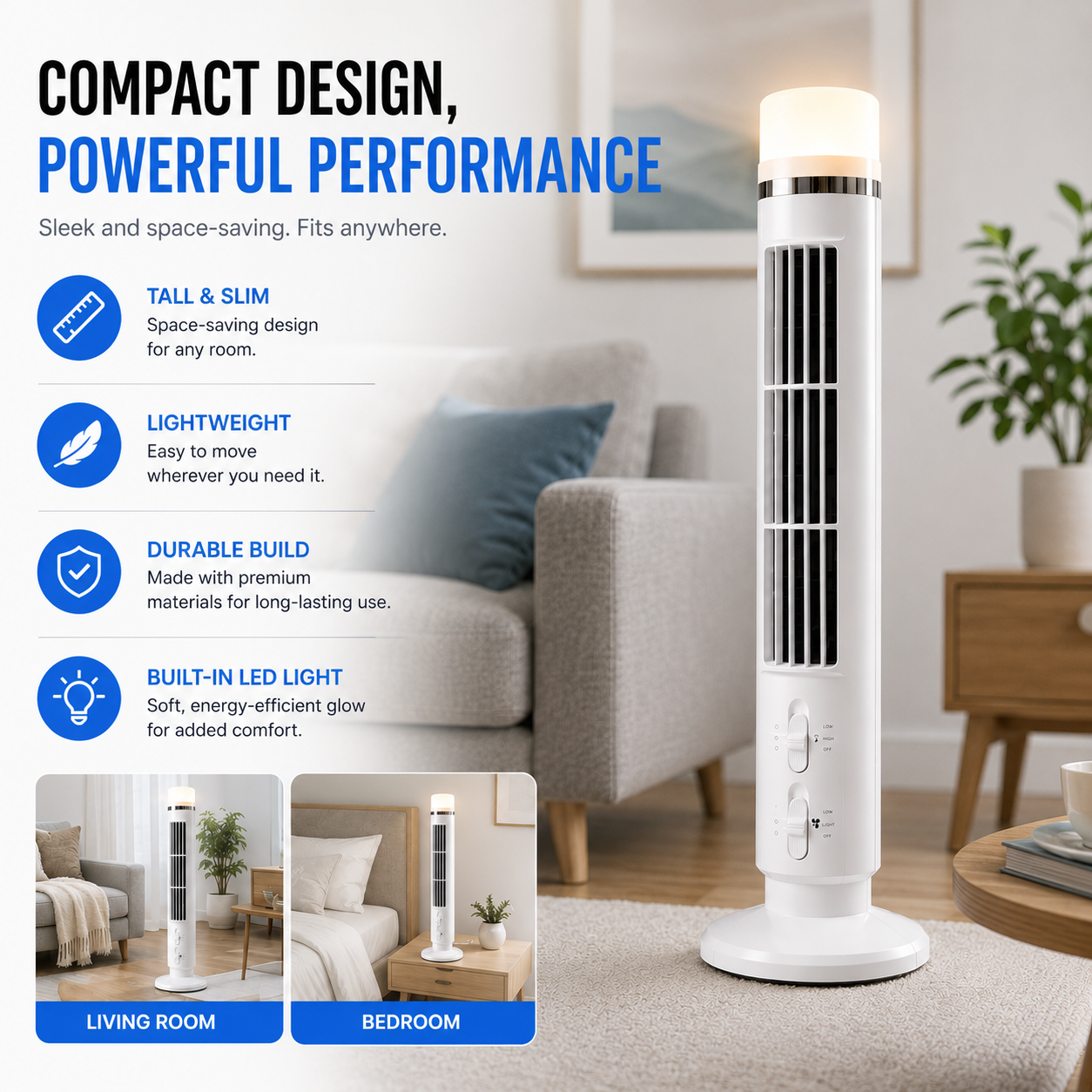 Ending Soon: 40% OFF Our Smart LED Tower Fan – Sale Ends Tonight! ⏳
